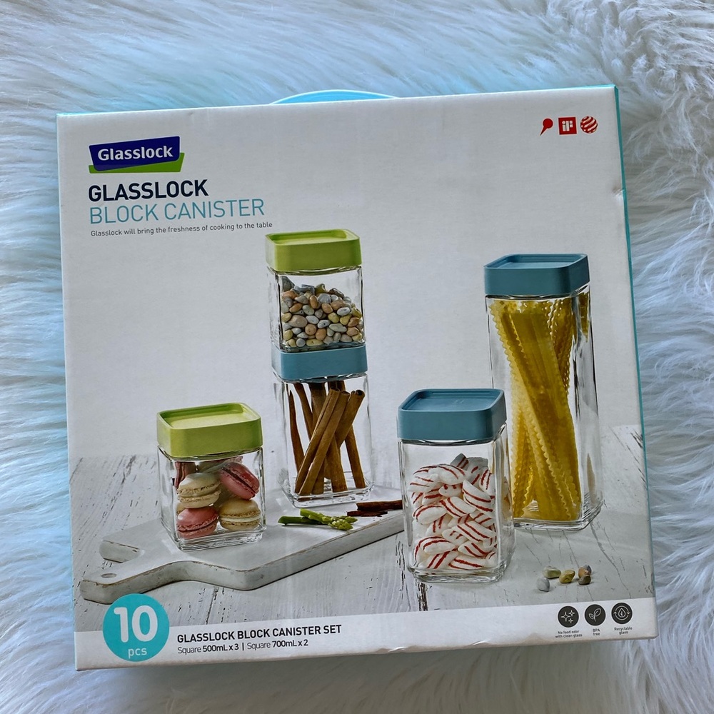 NEW in Box-Glasslock 10pc Block Canister Set